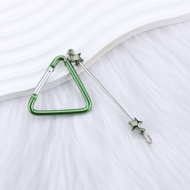 Kawaii DIY Triangular Beaded Keychain – Metal/Plastic Option for Summer Women’s Backpacks