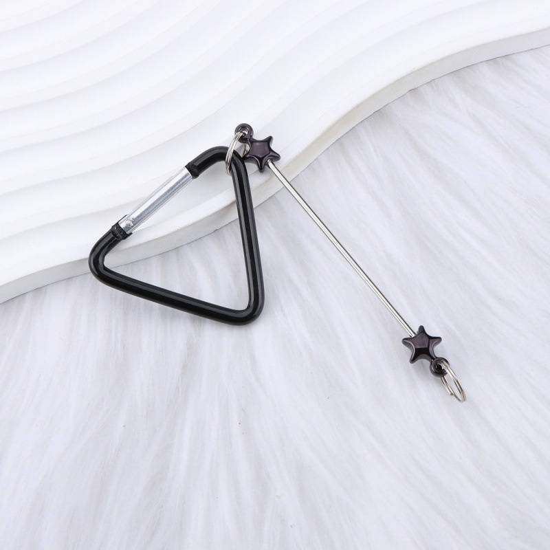 Kawaii DIY Triangular Beaded Keychain – Metal/Plastic Option for Summer Women’s Backpacks