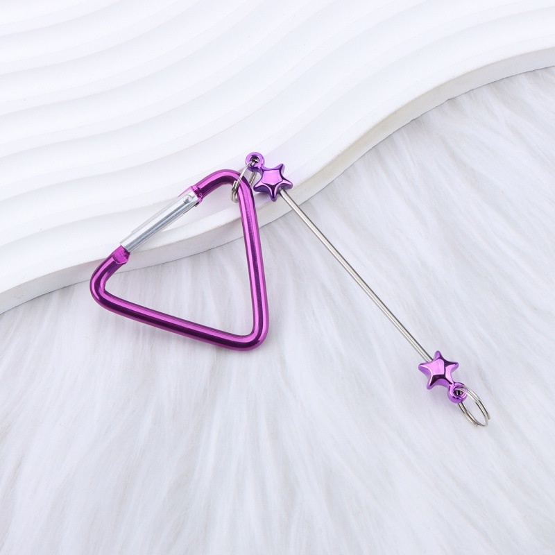 Kawaii DIY Triangular Beaded Keychain – Metal/Plastic Option for Summer Women’s Backpacks