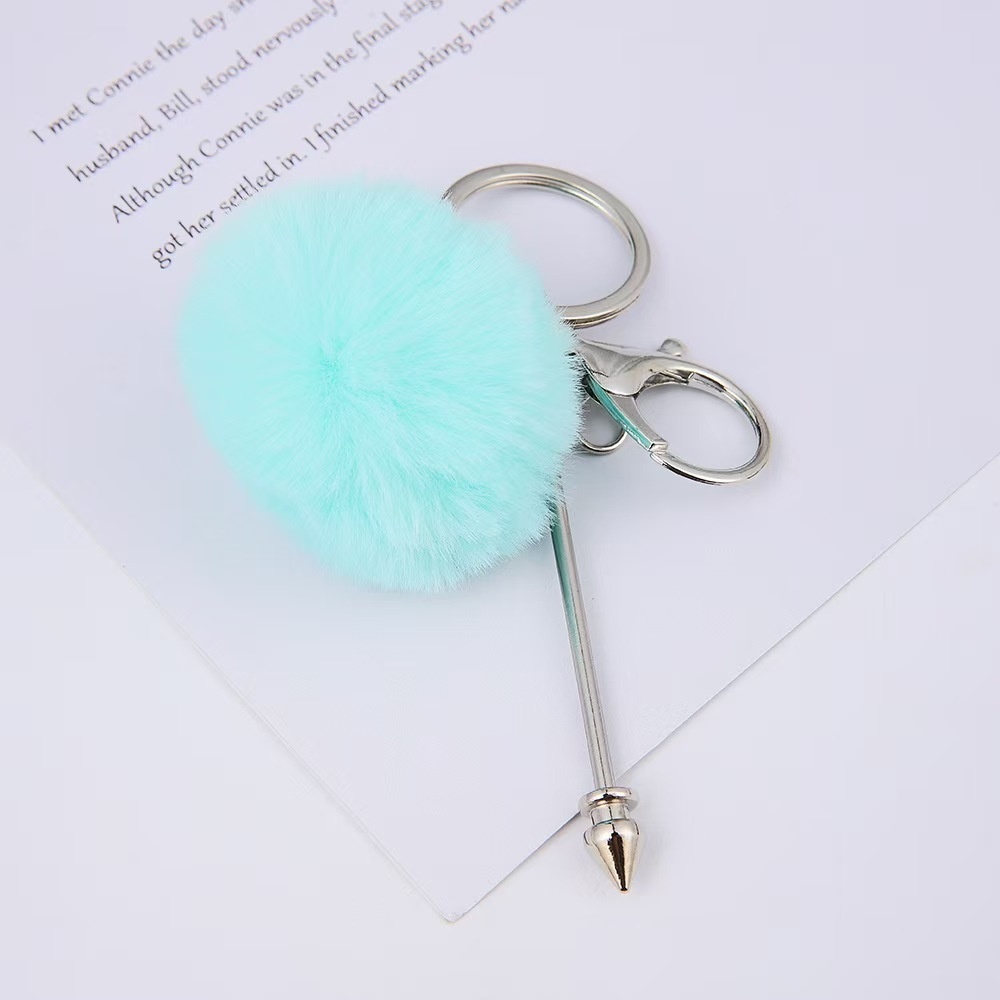  New Arrival DIY Conical Pom-Pom Buckle Kit – Premium Fluffy Carabiner Keychain, Cross-Border Hot Seller for Outdoor Hiking Businesses