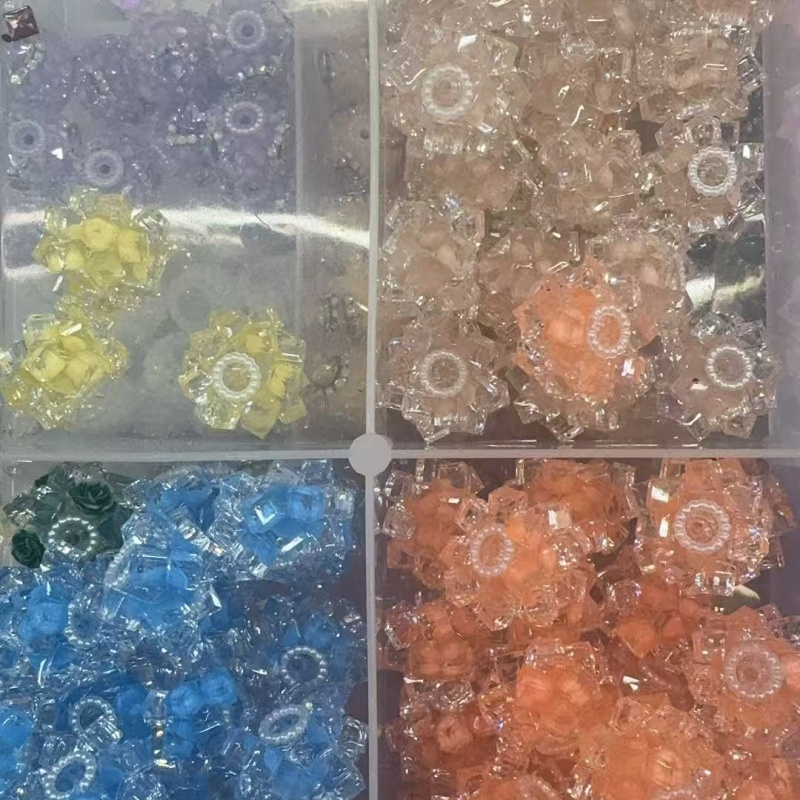 Clear Crystal Flower Beads