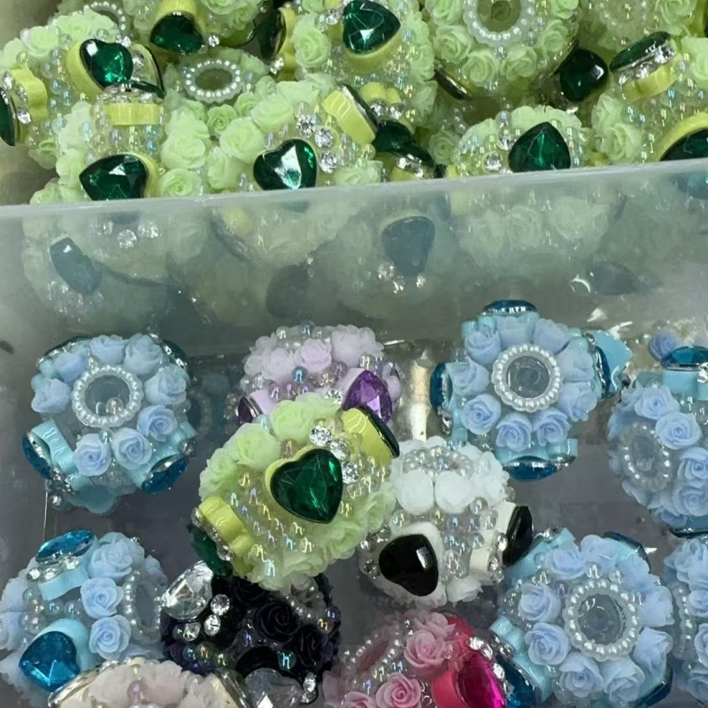 3D Rose Rhinestone Beads