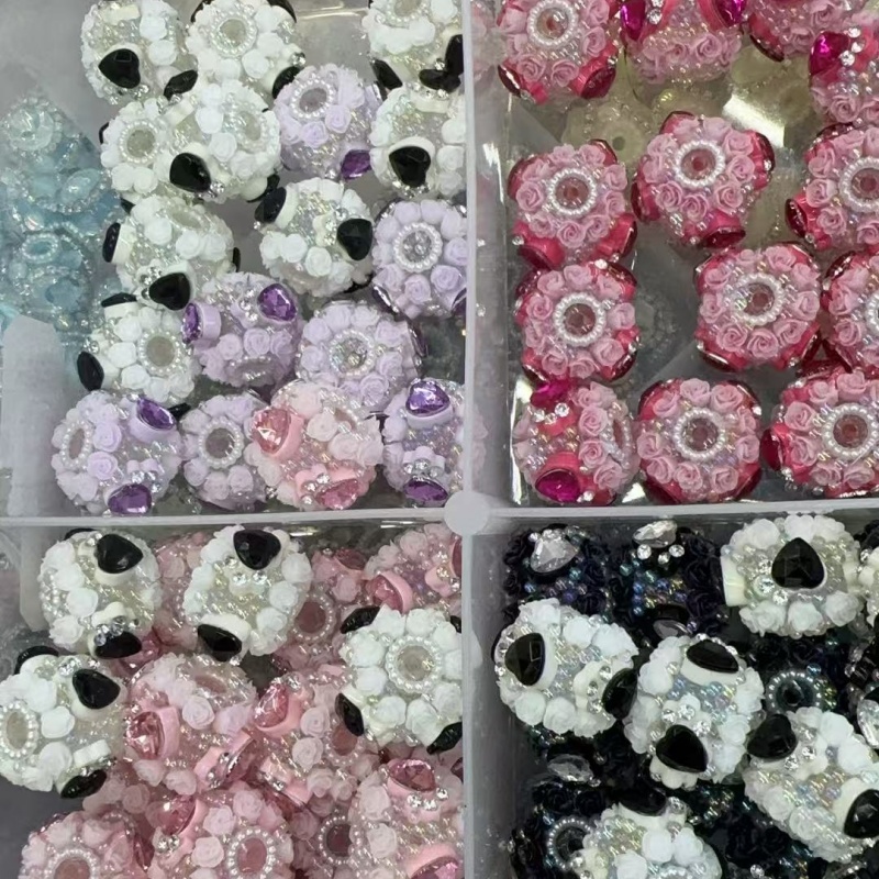 3D Rose Rhinestone Beads