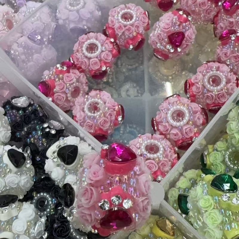 3D Rose Rhinestone Beads