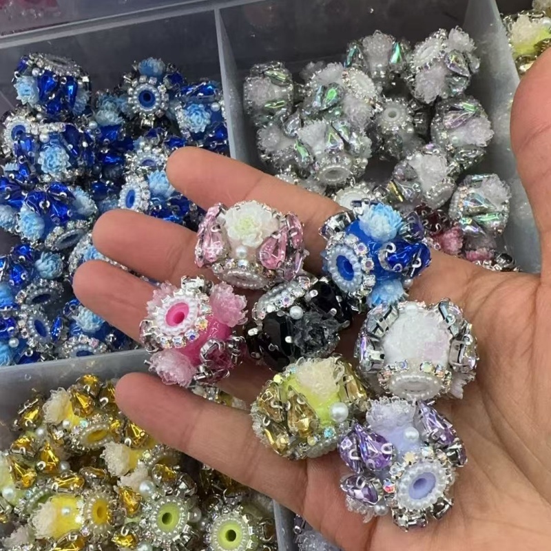 Luxury Faceted Rhinestone Flower Beads