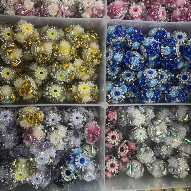 Luxury Faceted Rhinestone Flower Beads