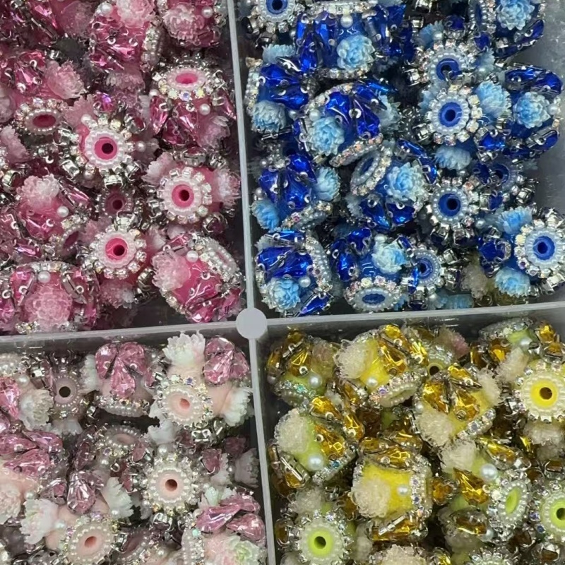 Luxury Faceted Rhinestone Flower Beads