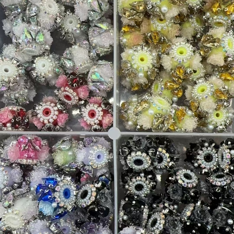Luxury Faceted Rhinestone Flower Beads