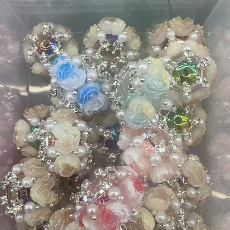 Royal Rose Pearl Rhinestone Beads