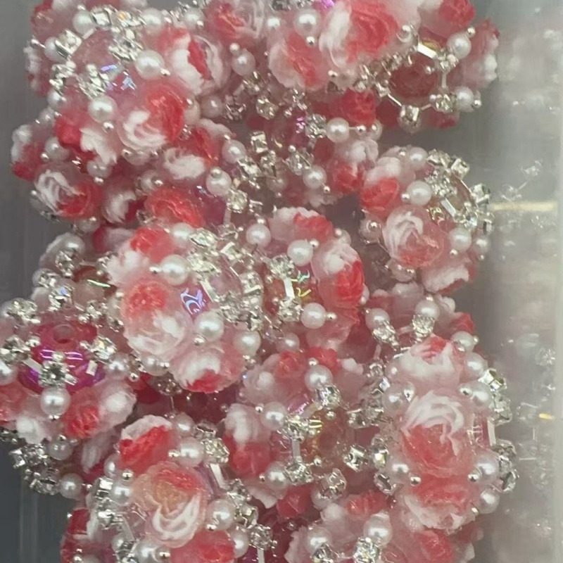 Royal Rose Pearl Rhinestone Beads