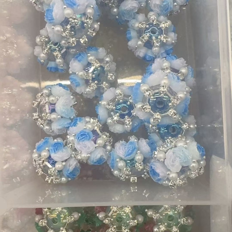 Royal Rose Pearl Rhinestone Beads