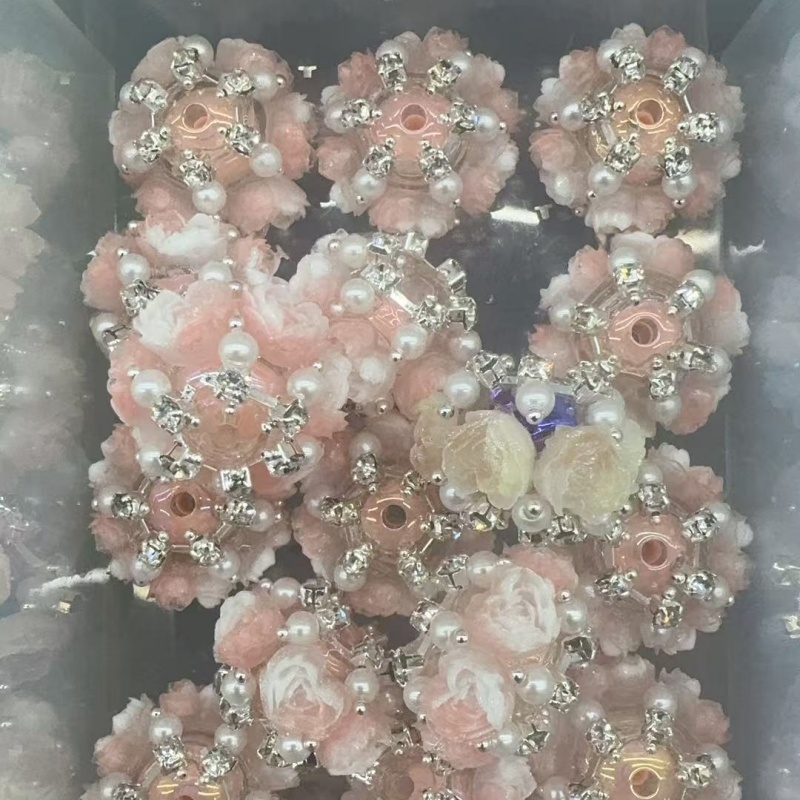Royal Rose Pearl Rhinestone Beads