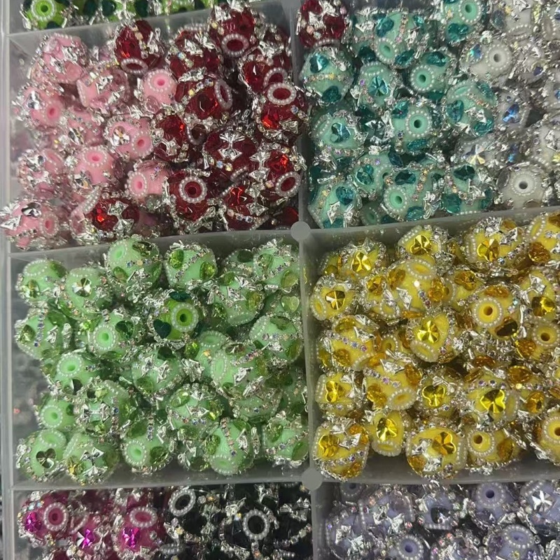 Star & Bow Rhinestone Beads