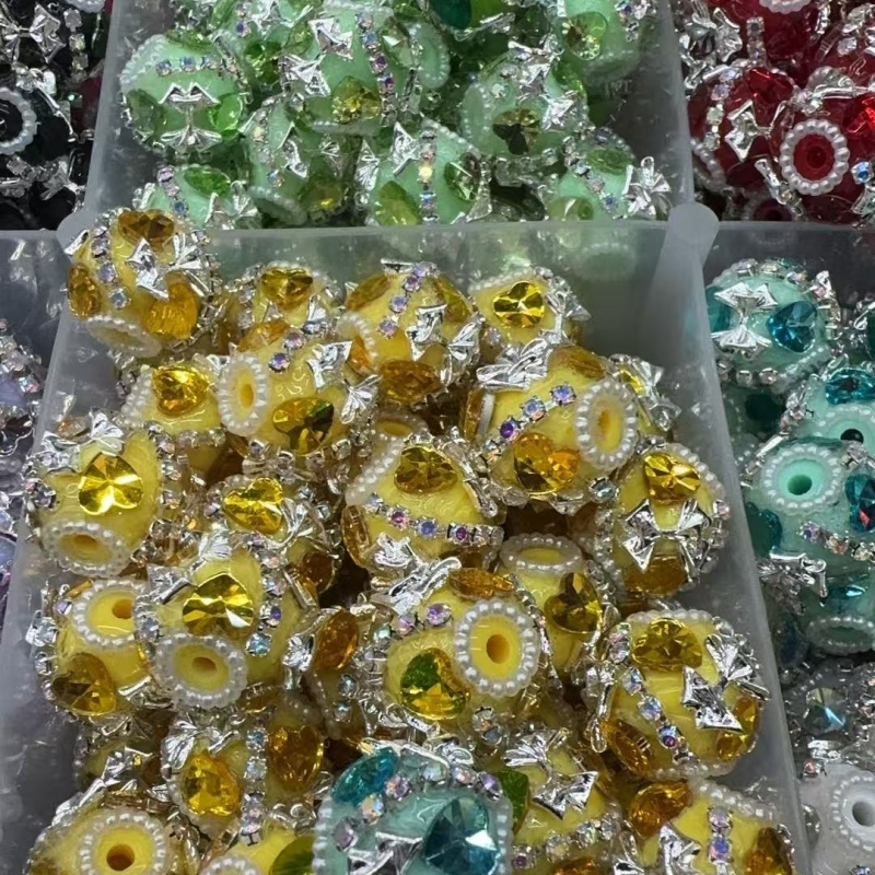 Star & Bow Rhinestone Beads