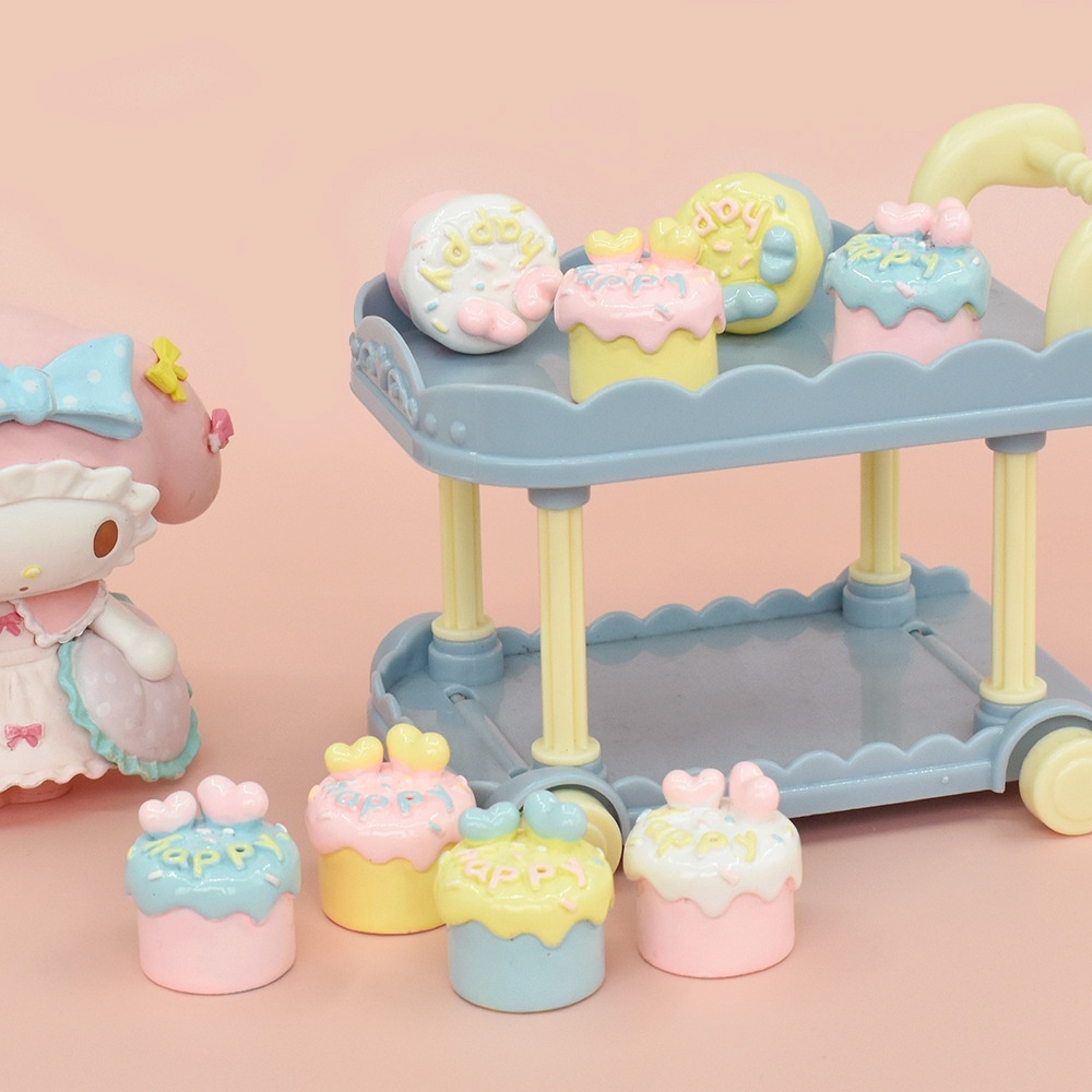 Creamy Macaron Heart Cake Resin Miniature Food Toys DIY Craft Accessories