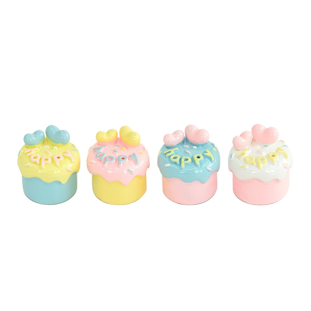 Creamy Macaron Heart Cake Resin Miniature Food Toys DIY Craft Accessories