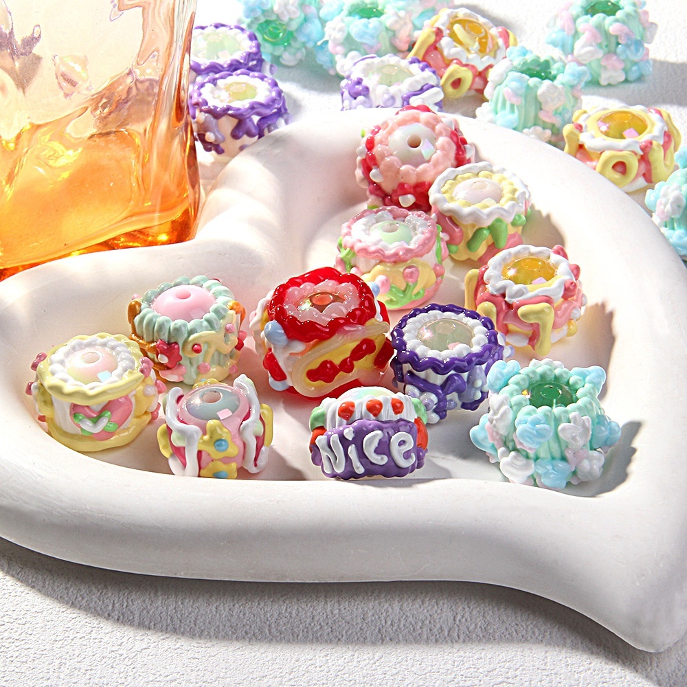 Heavy Oil Hand Painted Oil Beads DIY Mixed Loose Beads for Keychain Phone Chain Handmade Accessories