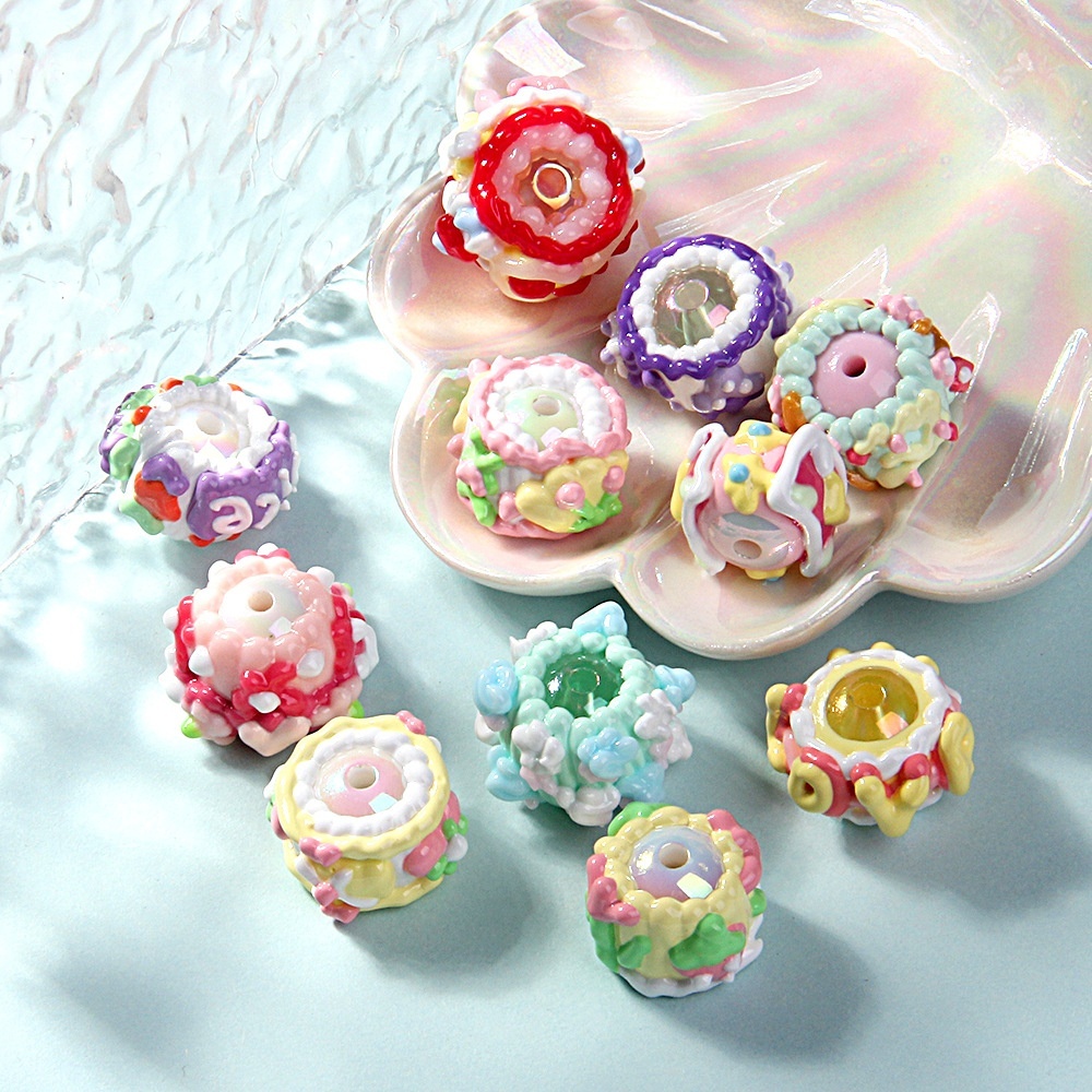 Heavy Oil Hand Painted Oil Beads DIY Mixed Loose Beads for Keychain Phone Chain Handmade Accessories