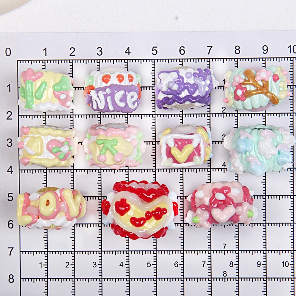 Heavy Oil Hand Painted Oil Beads DIY Mixed Loose Beads for Keychain Phone Chain Handmade Accessories