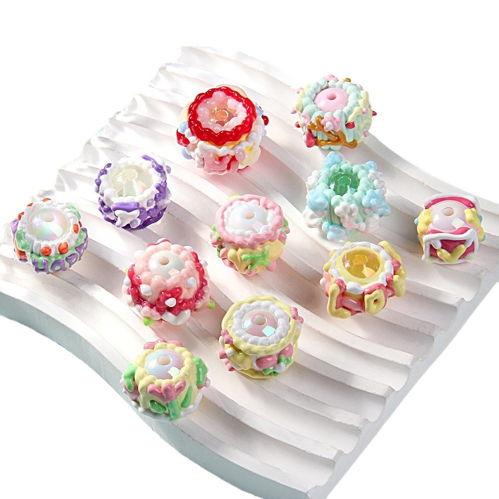 Heavy Oil Hand Painted Oil Beads DIY Mixed Loose Beads for Keychain Phone Chain Handmade Accessories