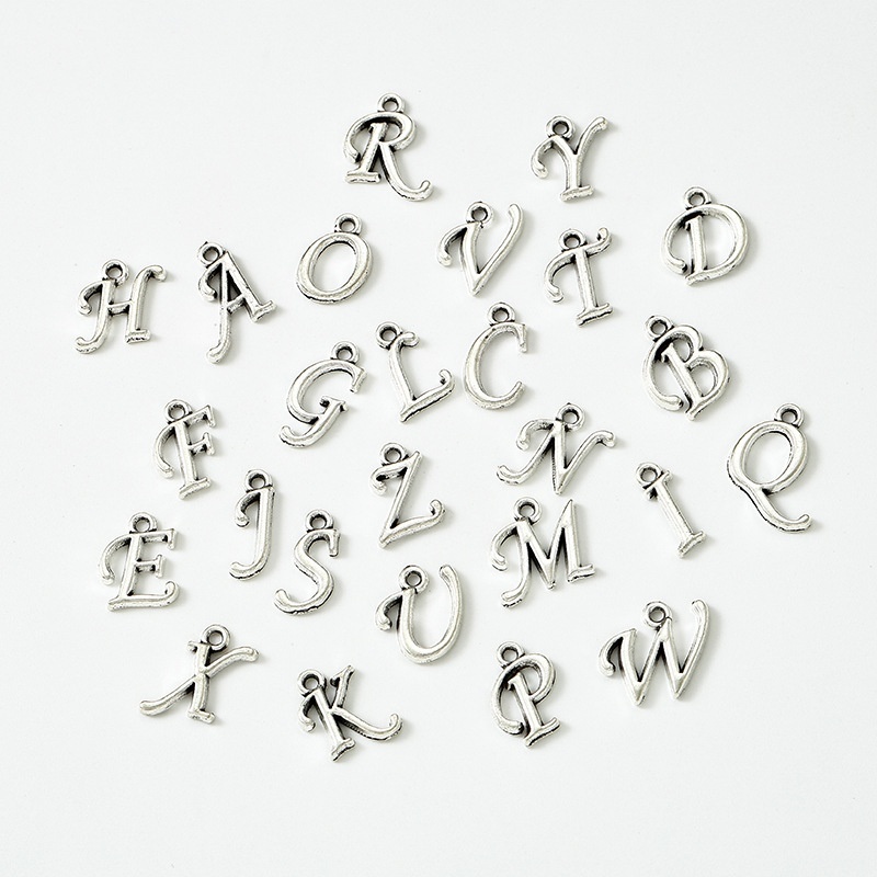 Zinc Alloy Alphabet Pendants DIY Jewelry Letter Charms for Bracelet Necklace Making Accessories