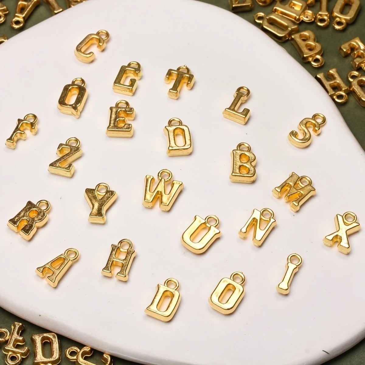 26Pcs Mixed 3D Acrylic Alphabet Charms DIY Phone Chain Necklace Earring Jewelry Making Accessories