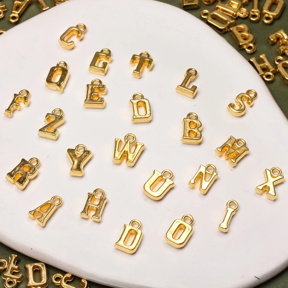 26Pcs Mixed 3D Acrylic Alphabet Charms DIY Phone Chain Necklace Earring Jewelry Making Accessories