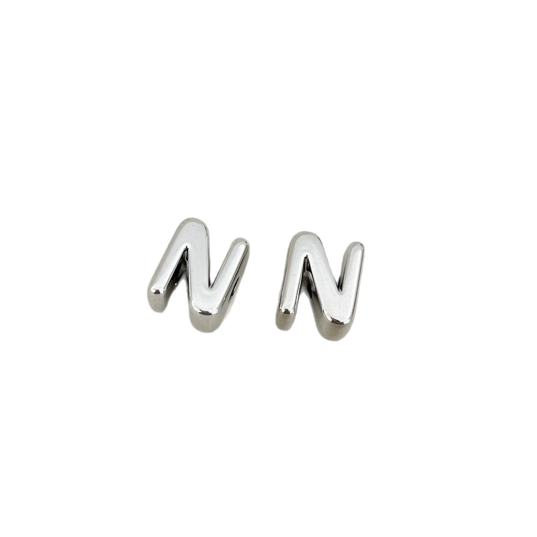 Silver Acrylic Large Hole Alphabet Beads DIY Jewelry & Phone Chain Loose Beads