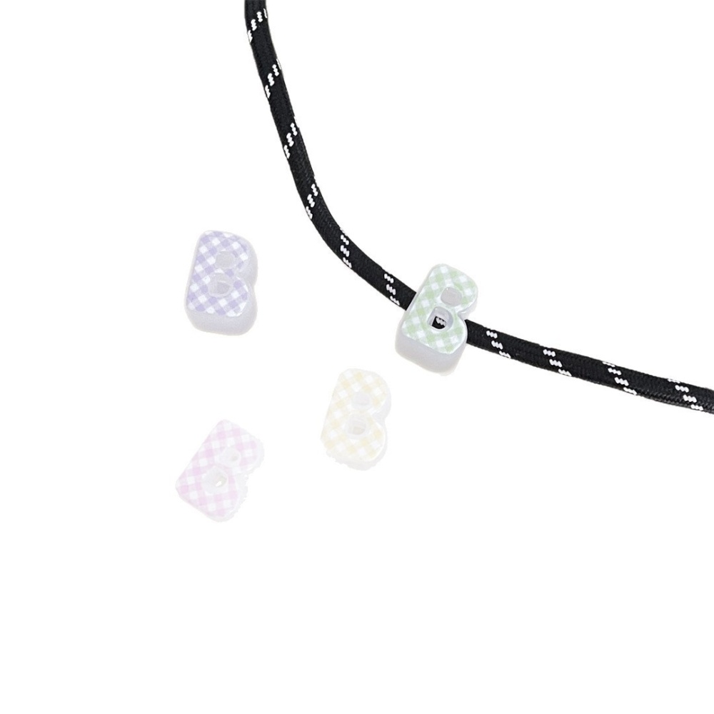 Acrylic Plaid Printed Large Hole Alphabet Beads Through Hole Beads DIY Phone Chain Handmade Jewelry Accessories