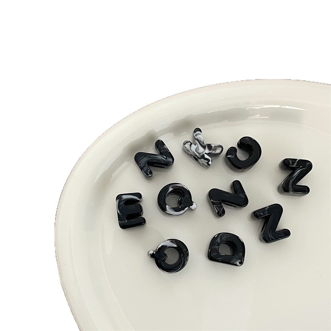 Macaron Glassy Acrylic Alphabet Large Hole Beads Straight Hole Loose Beads DIY Phone Chain Accessories