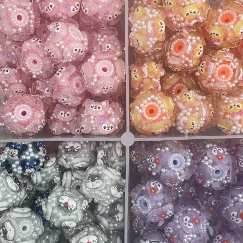 Bling Pearl Mickey/Minnie Resin Beads | Cute Disney Beads for DIY Crafts & Accessories