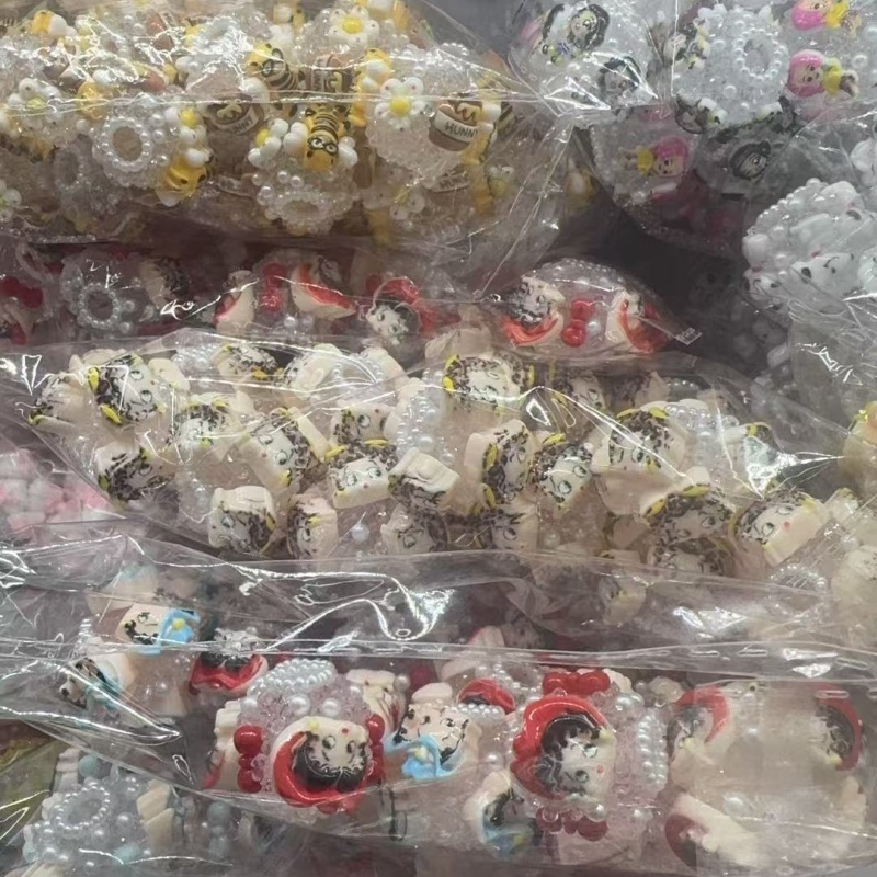 Anime Pattern Beads with Pearl Accents | Kawaii Character Resin Beads for Pen Making & Crafts