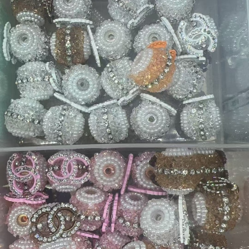 Elegant Rhinestone-Encrusted Resin Beads | Glamourous Beads for Custom Pens & Accessories