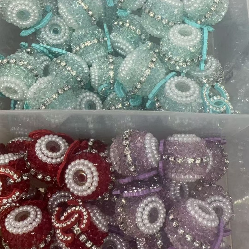 Elegant Rhinestone-Encrusted Resin Beads | Glamourous Beads for Custom Pens & Accessories
