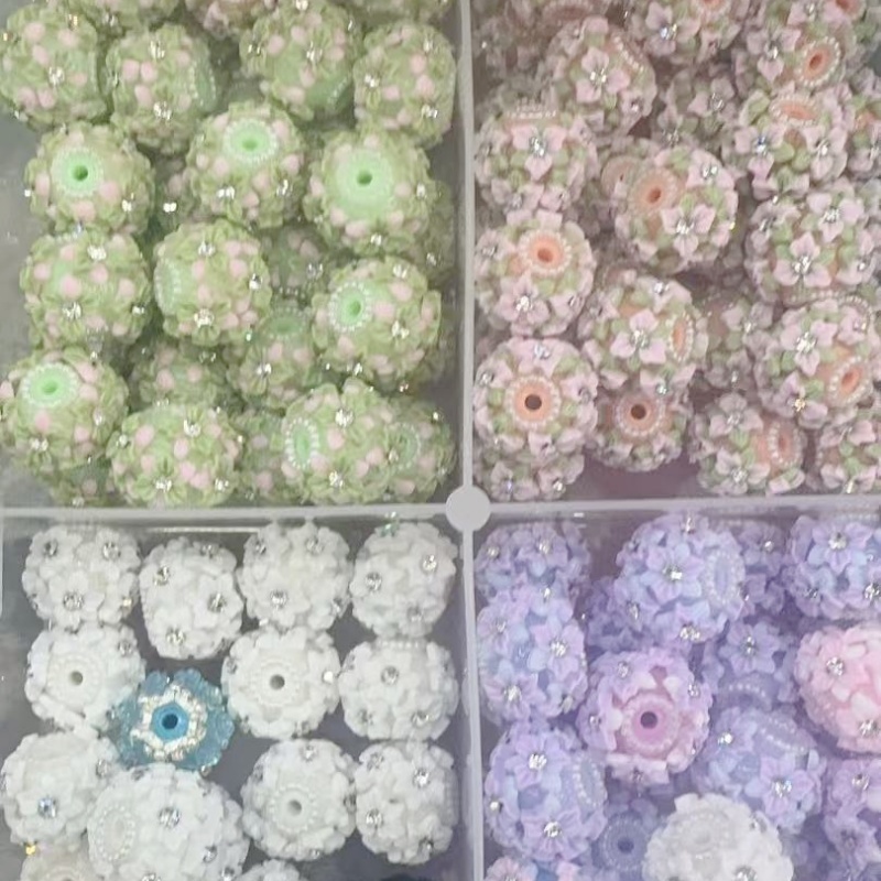 Kawaii Pastel Rose Resin Charms | Bling Pearl Flower Beads for Bracelet, Earrings & Decoration