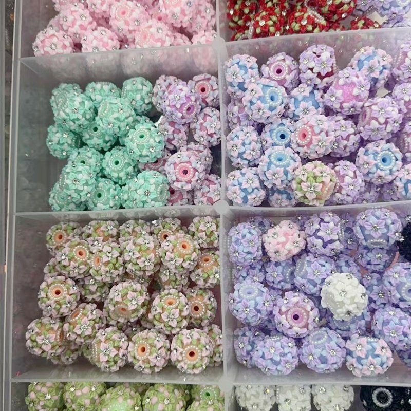 Kawaii Pastel Rose Resin Charms | Bling Pearl Flower Beads for Bracelet, Earrings & Decoration