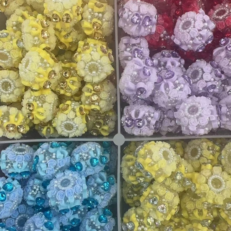 Gothic & Kawaii Rose Beads with Large Heart Gems | Resin Charms for Pen Making & Accessories