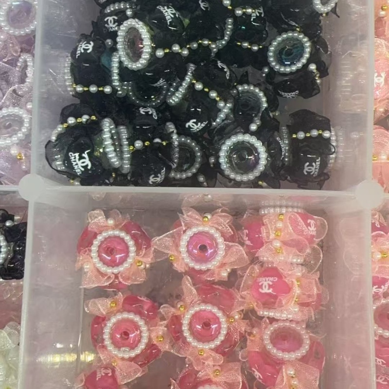 Pastel Tulle Flower Resin Beads with Pearls | Sheer Floral Spacer Beads for DIY Pens & Jewelry