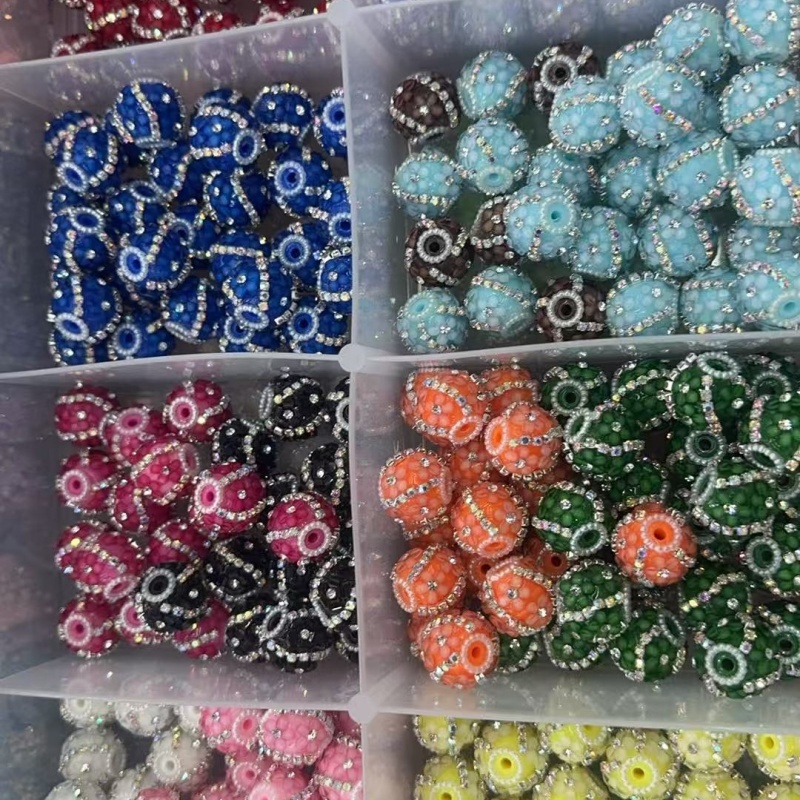 Sparkly Rhinestone-Edged Rose Beads | Shiny Resin Charms for Custom Pens & Accessories