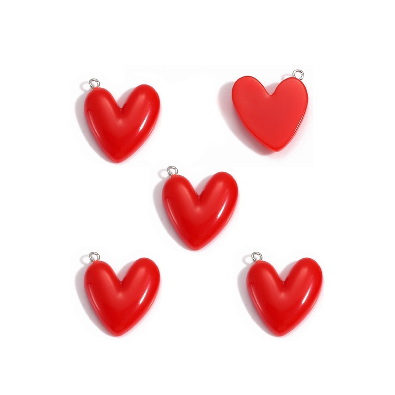 Resin Lip Heart Pendants DIY Bracelet Keychain Earring Hanging Charms