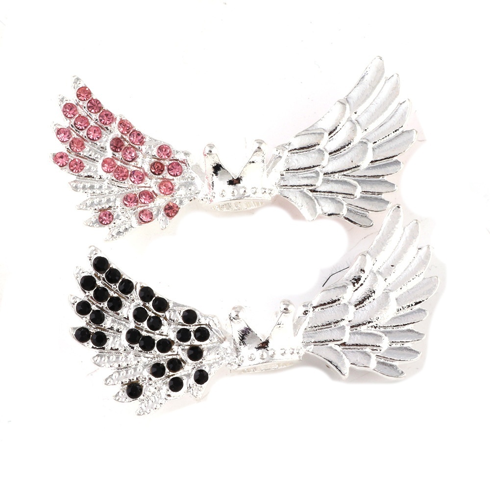 Alloy Angel Wing & Crown Spacer Beads, Large Hole Eyelet Beads for DIY Phone Chain Keychain Bag Chain Jewelry Making