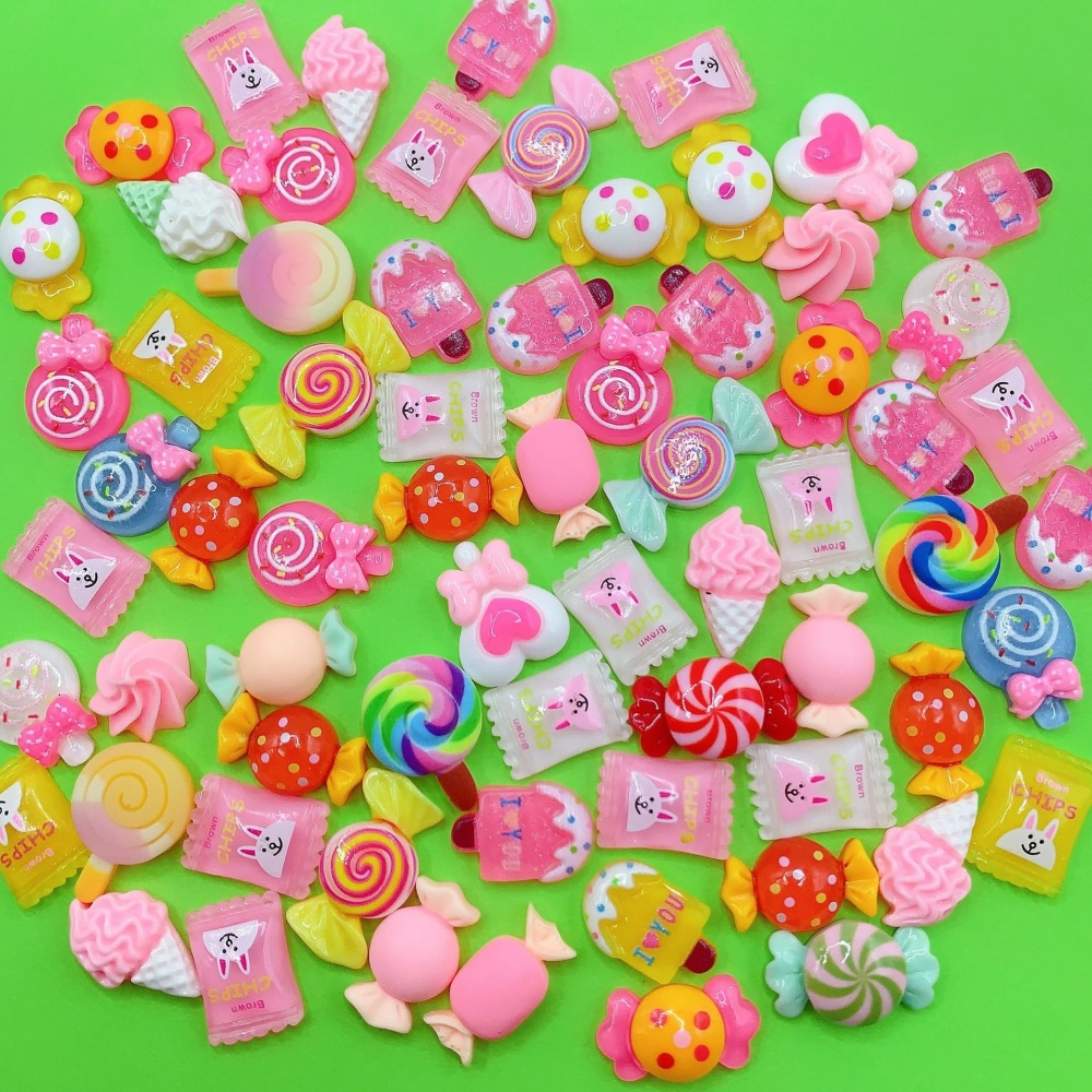 Cute Candy Series Resin Patches Cream Glue DIY Phone Case Water Cup Hair Clip Hole Shoe Craft Supplies
