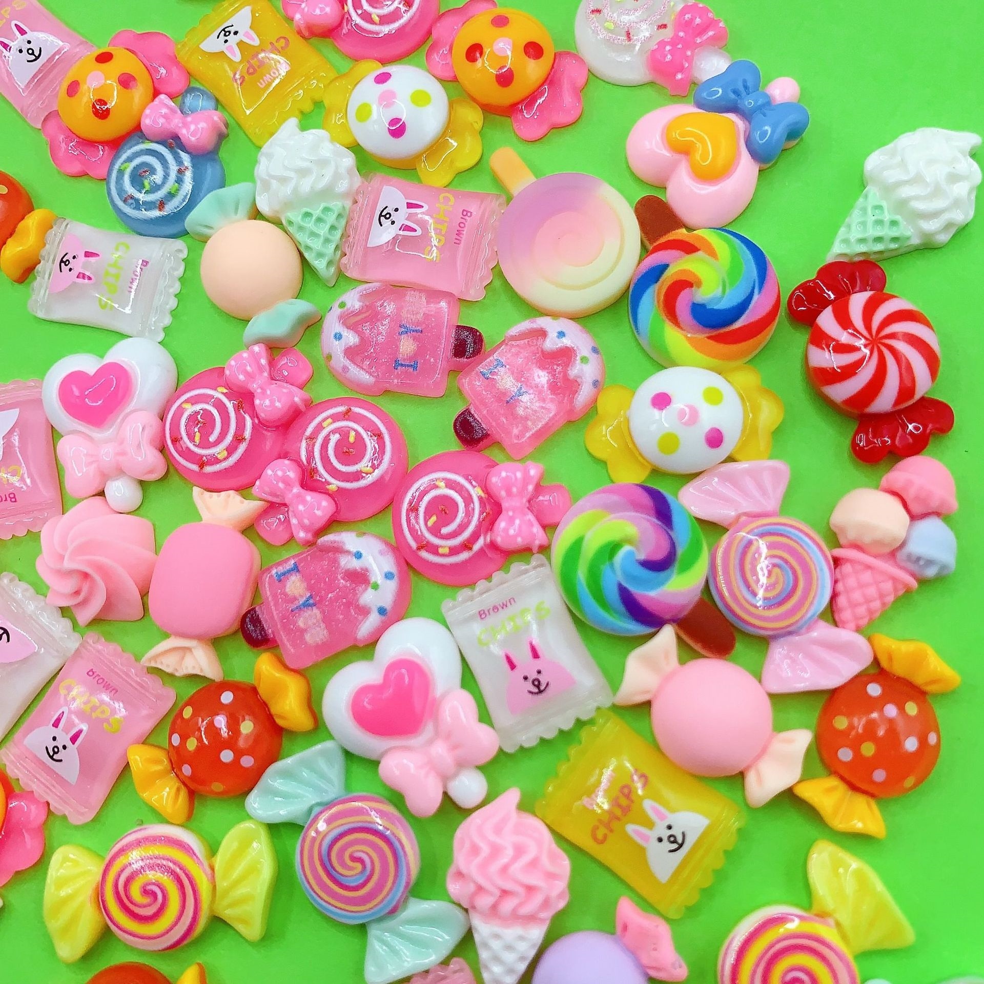 Cute Candy Series Resin Patches Cream Glue DIY Phone Case Water Cup Hair Clip Hole Shoe Craft Supplies