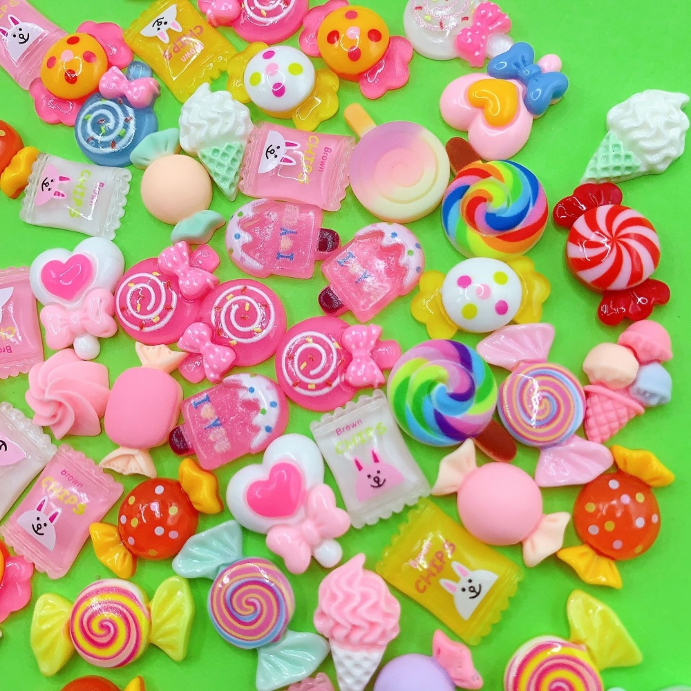 Cute Candy Series Resin Patches Cream Glue DIY Phone Case Water Cup Hair Clip Hole Shoe Craft Supplies