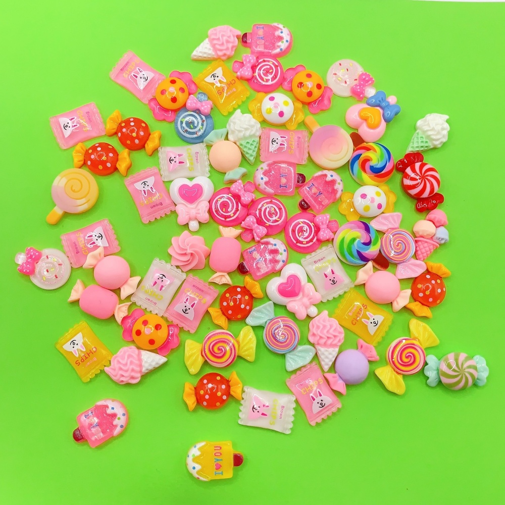 Cute Candy Series Resin Patches Cream Glue DIY Phone Case Water Cup Hair Clip Hole Shoe Craft Supplies