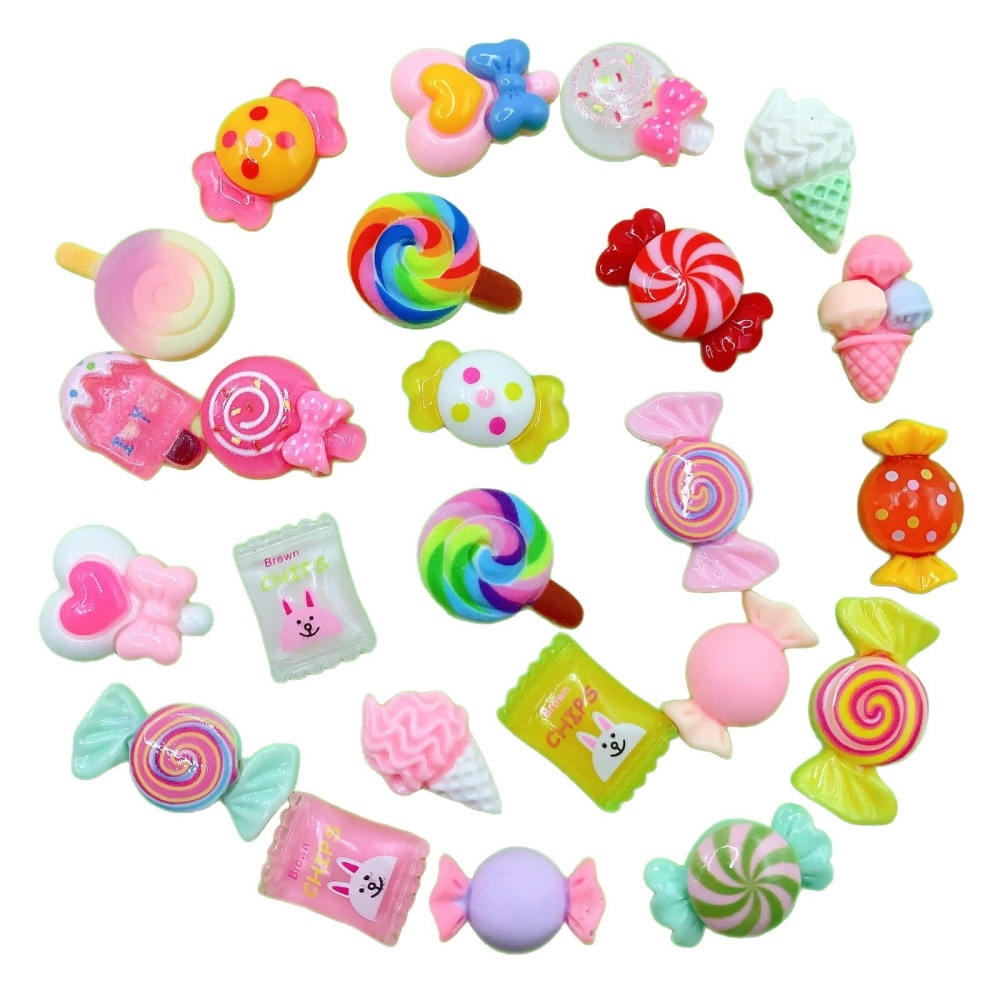 Cute Candy Series Resin Patches Cream Glue DIY Phone Case Water Cup Hair Clip Hole Shoe Craft Supplies