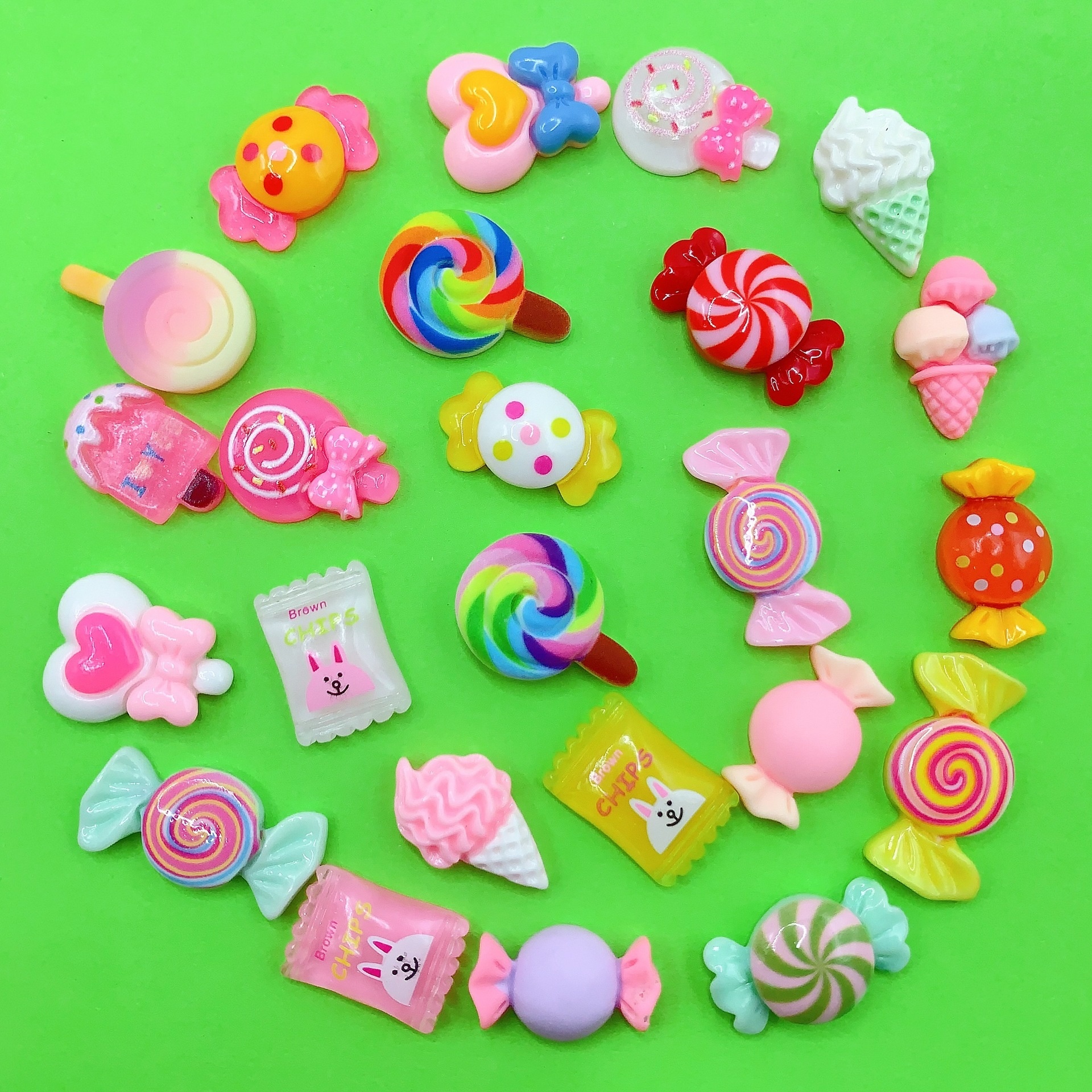Cute Candy Series Resin Patches Cream Glue DIY Phone Case Water Cup Hair Clip Hole Shoe Craft Supplies