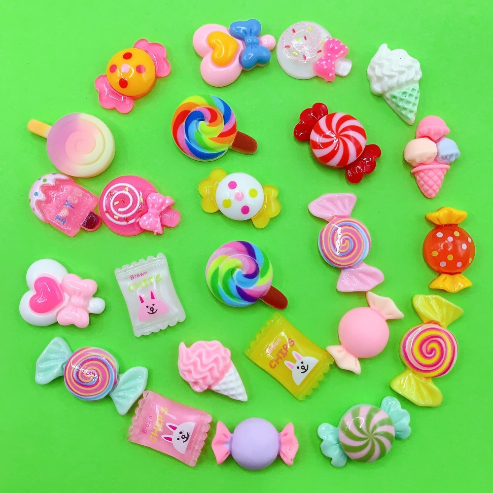 Cute Candy Series Resin Patches Cream Glue DIY Phone Case Water Cup Hair Clip Hole Shoe Craft Supplies