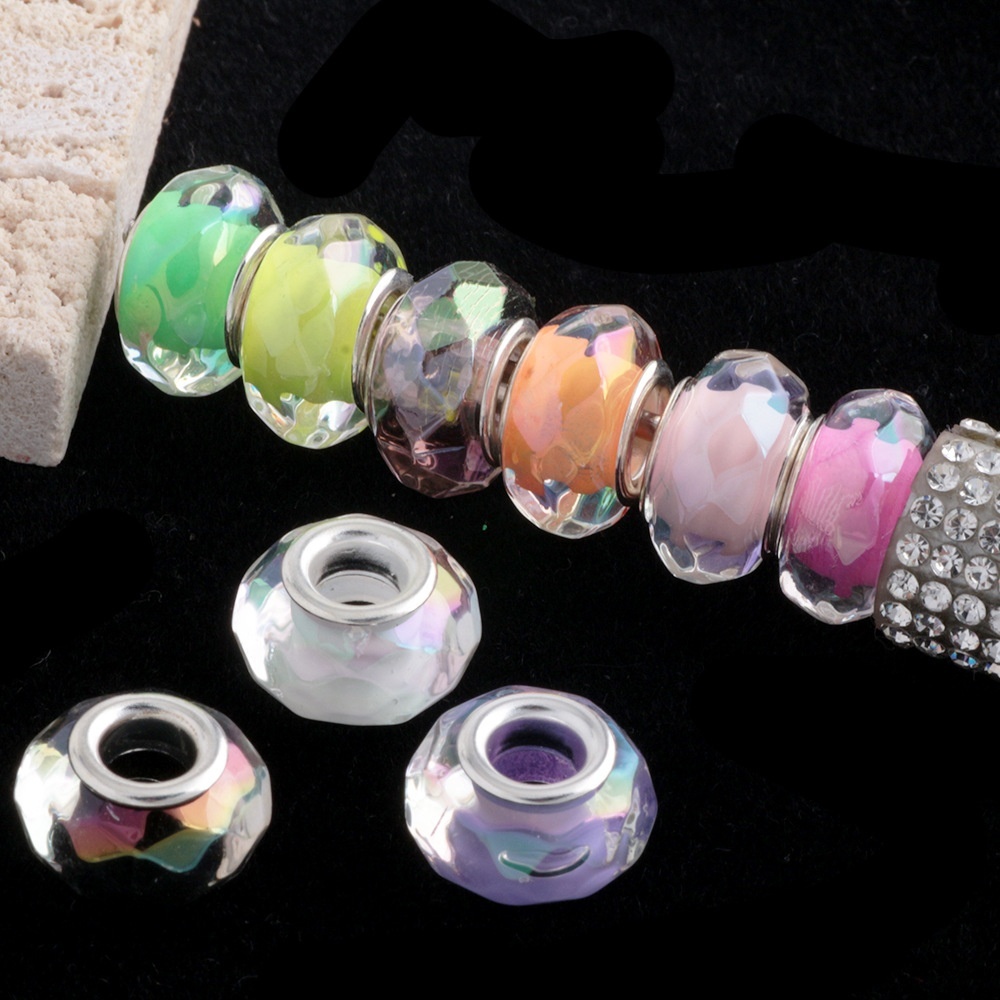Vibrant Shell & Candy Heart Beads Set | Large Hole Straight-hole Spacers for DIY Phone/Key/Bag Chain & Bracelet Crafts