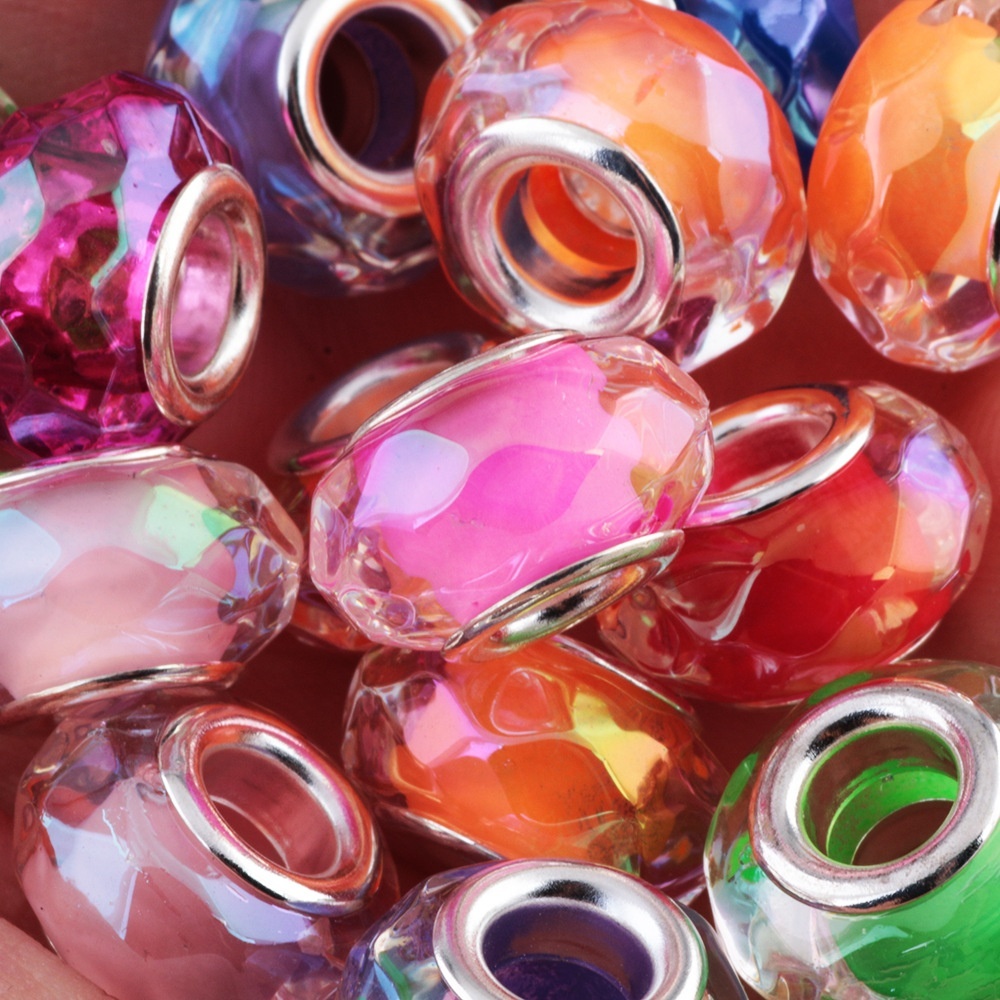 Vibrant Shell & Candy Heart Beads Set | Large Hole Straight-hole Spacers for DIY Phone/Key/Bag Chain & Bracelet Crafts